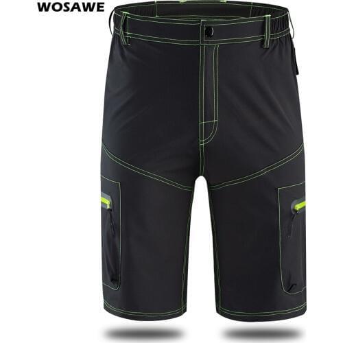 WOSAWE Mens MTB Shorts Mountain Downhill Bike Shorts Loose Fit Outdoor Sports Running Bicycle bermuda ciclismo Cycling Shorts