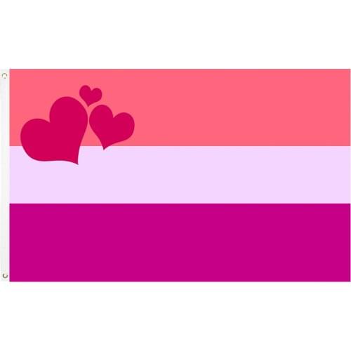 Xiangying hanging 90*150cm LGBT Heart Pride Flag