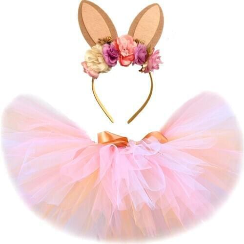 Easter Bunny Tutu Skirt for Baby Girls Costume Kids Rabbit Fluffy Tutus Toddler Girl Tulle Skirts Outfit for Birthday Party 0-14