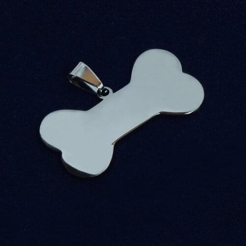 10PCS Shiny Stainless Steel Dog Tag, 2 Sizes Bone Pet Dog Pendants, Blank Pet Tags