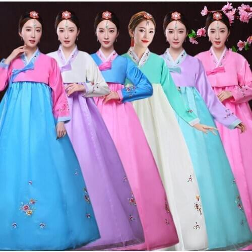 2019 New Korea Dachangjin Costume Traditional Hanbok Dress National Dance Costume Adult Korean Dance Performance Clothing SL1548