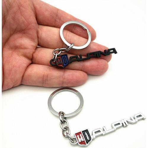 Alpina logo 3D Alloy Key Ring car Logo Emblem Keychain Auto key chain with gift box For BMW Alpina F20 F30 X3 X5