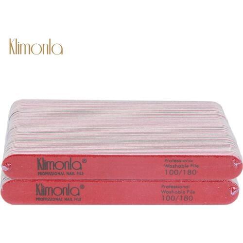 50Pcs/Lot Professional Nail File 100/180 Grit lime a ongle Red+Black Double Sided Buffer Block Pedicure Nail Art Sanding Tools
