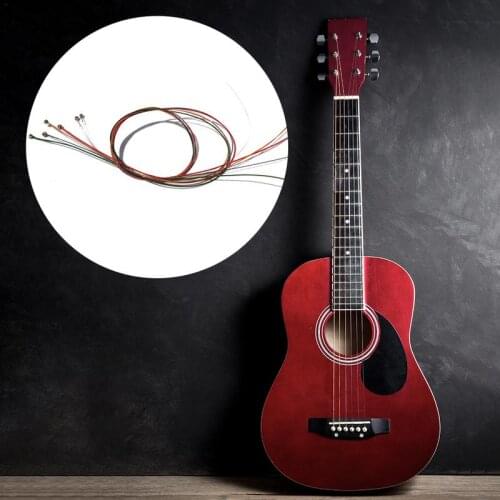 6PCS/set Wooden Guitar Strings Acoustic Guitar Steel Strings 6 Folk Songs In Bulk Strings Steel Strings Guitar Accessory