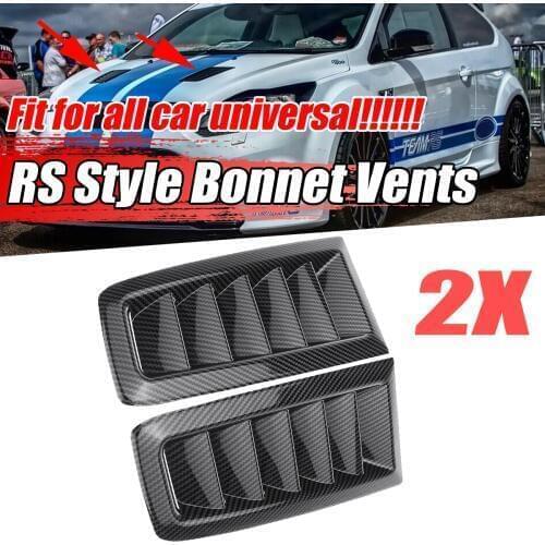 ABS Universal 2x Car Front Bonnet Vents Hood For Ford For Focus MK2 For BMW For BENZ For Audi For Civic For LEXUS For VW Golf