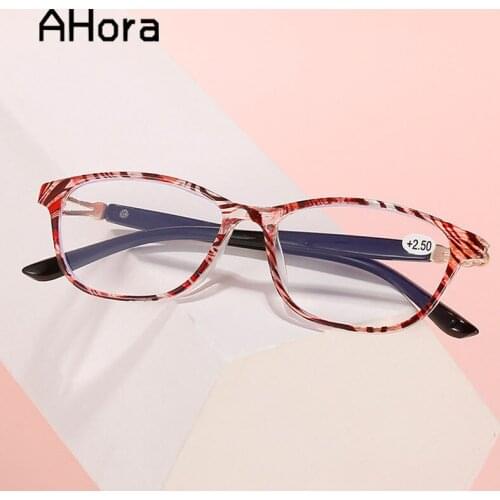 Ahora Fashion 2021 Animal Leopard Pattern Reading Glasses Women Men Resin Anti Blue Light Lens Presbyopia Eyeglasses With Diopte
