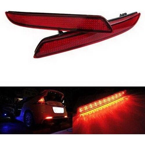 DHBH-Car Rear Bumper Reflector Brake Light for Mitsubishi Lancer EVO Evolution Outlander Sport Red Lens 2008-2014