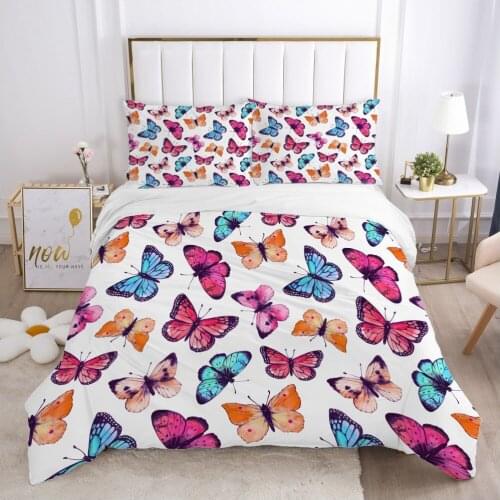 Butterfly bedding set Queen King Full Double Duvet cover set pillow case Bed linens Quilt cover 240x220 200x200 Four colors