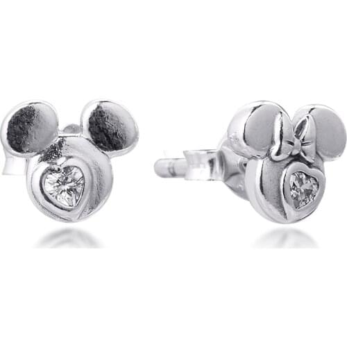 CKK Silver 925 Jewelry Silhouette Stud Earrings For Women Gift Sterling Original Charms