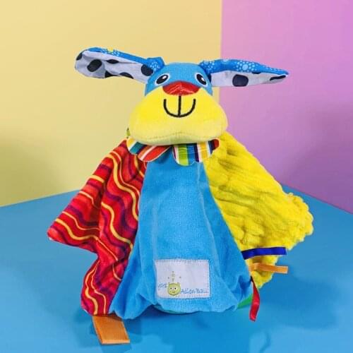 Baby Toys 0-12 Months Soft Anime Dog Lion Cartoon Baby Rattles Toys Educational Baby Appease Portable Towels Toys For Baby