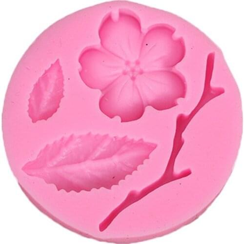 Diy Flower Leaf Branches Silicone Fondant Cake Mold Cupcake Candy Chocolate Decoration Baking Branch Flower Cake Decorating Tool