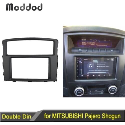 Double Din Fascia for Mitsubishi Pajero Shogun Montero Radio DVD Stereo Panel Dash Mounting Installation Trim Kit Face Frame