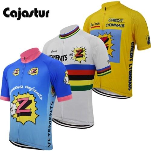 Team cycling jersey men retro short sleeve cycling tops yellow mtb bike wear white clothing ropa maillot ciclismo cajastur