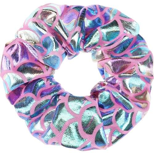 Hot Sale Color laser cloth Boutique Mermaid Lin large intestine Ponytail Elastic Hair Bands For Women Girls Hair Accessories