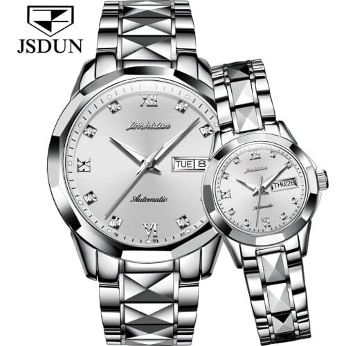 JSDUN 2021 Hot-selling Couple Watch Top Brand Luxury Mechanical Clock Waterproof Watch Fashion Casual Ladies Sports Couple Watch