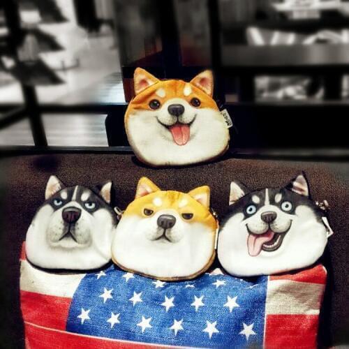 3D Animal Prints Coin Purse for Girls Coin Purse Women Kids Wallet Zipper Wallets Cartoon Coin Pouch Dog Cat Purse