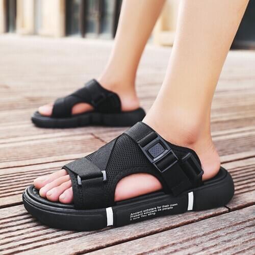 Summer Men Sandals Buckle Strap Mens Summer Shoes 2021 Fashion Waterproof Casual Outdoor Beach Shoes Plus Size 39~44 NANLX8