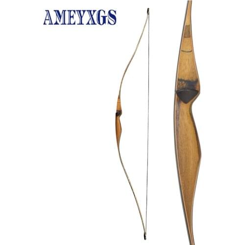 1pc 54"Archery Recurve Bow 10-35lbs Traditional Longbow Laminated Technical Wood Handle Draw Length 24 Inch For Hunting Shooting