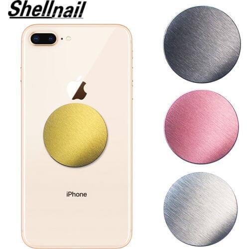 SHELLNAIL Drawing Metal Plate Disk for Magnetic Car Phone GPS Holder for Iphone Universal Magnet Mobile Phone Stand Accessories