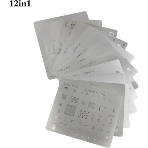 12PCS Logic Board Repair Tool For iPhone 7 Plus 7 6s 6 5s 5c 5 4s 4 SE Motherboard IC Chip Ball Soldering Net Tool Set
