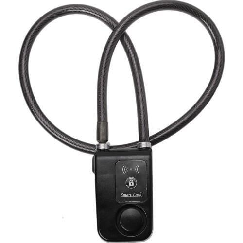 Durable Waterproof Smart Bluetooth Bicycle Security Lock Copper Cable 105dB Alarm Anti-Theft Lock For Bike Motorcycle Gates