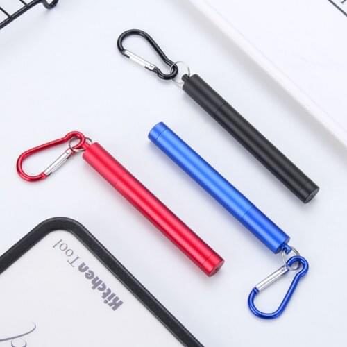 Stainless Steel Straws Portable Drinking Straws Collapsible Telescopic Reusable Straws With Aluminum Alloy Tube Sleeve