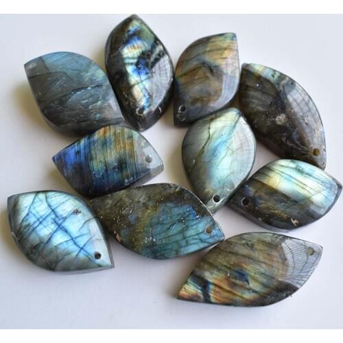 2020 new high quality natural Labradorite assorted leaf shape charm Pendants For jewelry making 8pcs/Lot Wholesale Free shipping