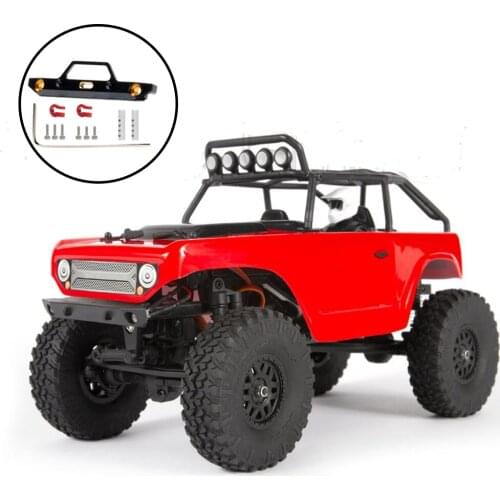 CNC Machined Copper Front Bumper Bull Bar w/ Shackles for Axial SCX24 90081 1:24 RC Rock Crawler Off-Road Car Accessories Parts