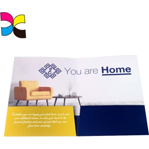 OEM wholesale cheap coated paper promotional office presentation folder paper