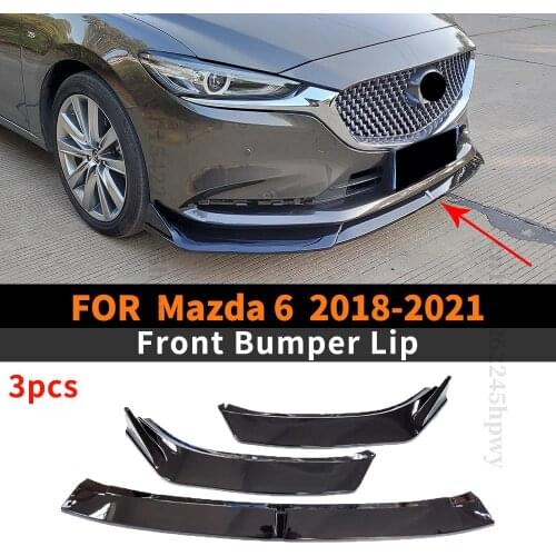 Front Bumper Lip Chin Guard Decoration Body Kit Tuning Exterior Part Styling Cover Facelift For Mazda 6 2018 2019 2020 2021