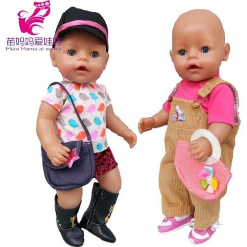 Doll dress for 43cm baby new born doll dress with hat suit for 18 inch girl doll dress accessory baby girl play toys