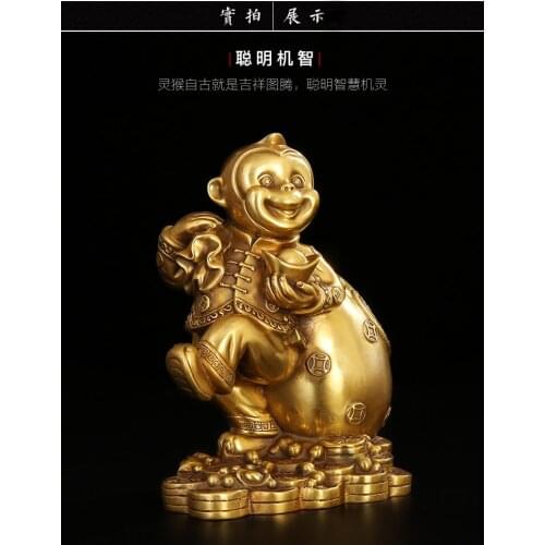 Best Christmas gift, pure copper monkey, office, living room decoration, effective money, open geomantic omen, auspicious gifts