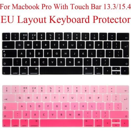 EU silicone keyboard protector for Macbook Pro 13 with Touch Bar A1706 A1989 A2159 Pro 15 Touchbar A1707 A1990 keyboard cover