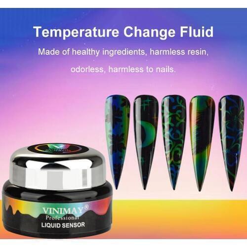 Thermochromic Neon Gel Made Of Resin Temperature Color Change Hybrid Paint Pigment Nail Polish Liquid
