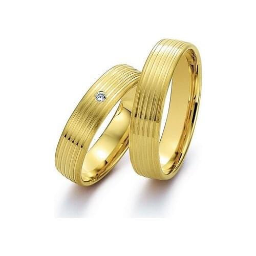 His and her wedding bands couples engagement Rings sets for couples yellow Gold Plating health titanium Fashion jewelry
