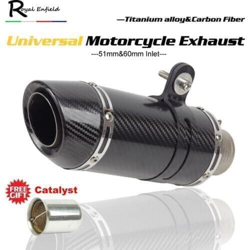 51mm/61mm Universal Motorcycle Exhaust Muffler Motocross Carbon Fiber Titanium Escape DB Killer for Yamaha R6 FZ6 Z900 Scooter
