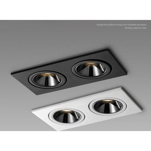 Single/Double Head LED Recessed Ceiling Downlight 24W 7W LED Spot lighting Anti-Glare COB Spot light Indoor led Lighting fixture