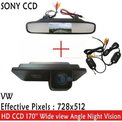 WrielessCar Rear View camera Video transmitter& receiver SONY CCD car Camera FOR VW GOLF 4 5 6 MK4 MK5 EOS LUPO BEETLE Superb