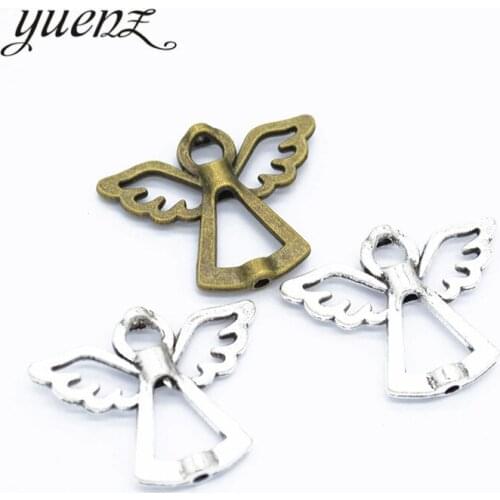 YuenZ 10pcs Metal Antique Angel Charm Fit Necklace Ring Pendant Jewelry making 22*28mm I232