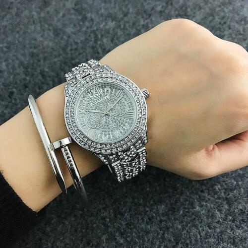 Reloj mujer CONTENA Top Shiny Diamond Watch Luxury Rhinestone Bracelet Watch Women Watches Full Steel Womens Watches Clock saat