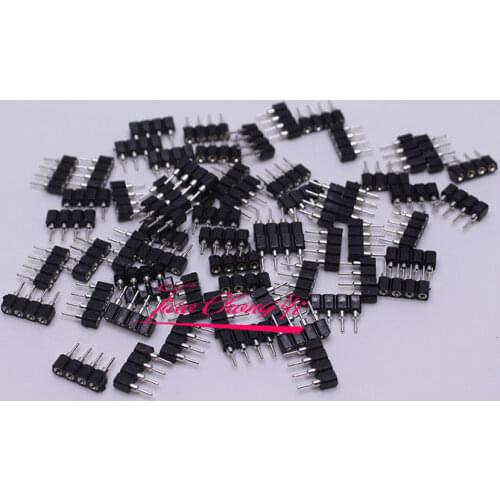 100pcs 4pin RGB connectors needle connector male to female for RGB led strip