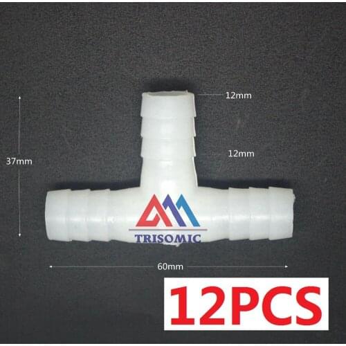 12 pieces 12mm T tpye equant Connector Equal Tube Joiner Material PE Plastic Fitting Fish Tank Airline Aquarium
