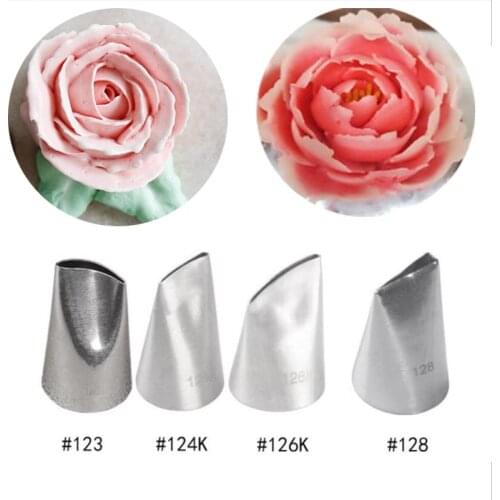 1pc/4pcs Rose Petal Nozzles Stainless Steel Pastry Nozzle Fondant Cake Decorating Nozzle Confectionery Icing Piping Tips