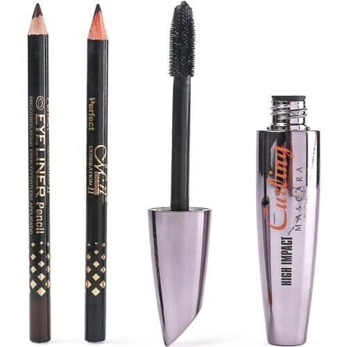 3pcs/set High Quality Waterproof Mascara Volume Express 3D Makeup With Black & Brown Eye Liner Pencil Make Up Set