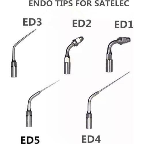 5 pcs Endodontic Dental Ultrasonic Endo Tips ED1 ED2 ED3 ED4 ED5 for Satelec DTE