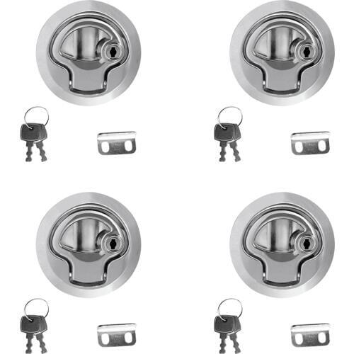 8 Pieces Zinc Alloy 2 inch Flush Pull Hatch Slam Latch for RV Boat Deck - Locking Style