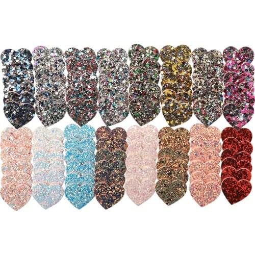 96pcs/lot Glitter Sequin Sweet Heart DIY Hair Accessory DIY Handmade Hair Band Hairpins For Kids