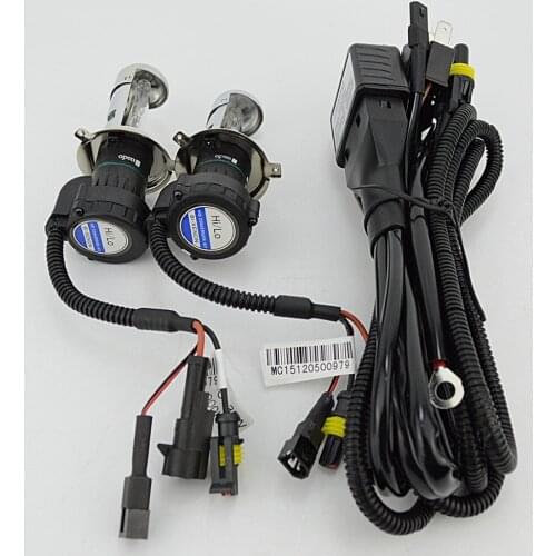1pair DC 35w bi xenon H4 Bi-xenon H4-3 HID BIXENON REPLACEMENT Bulb Headlight H4 4300K 6000K 8000K Hi/Lo Relay Harness