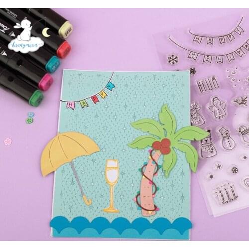 Bunnymoon Happy Holiday stamps DIY Scrapbooking Card Stencil Paper Cards Handmade Album Stamp Die Sheets