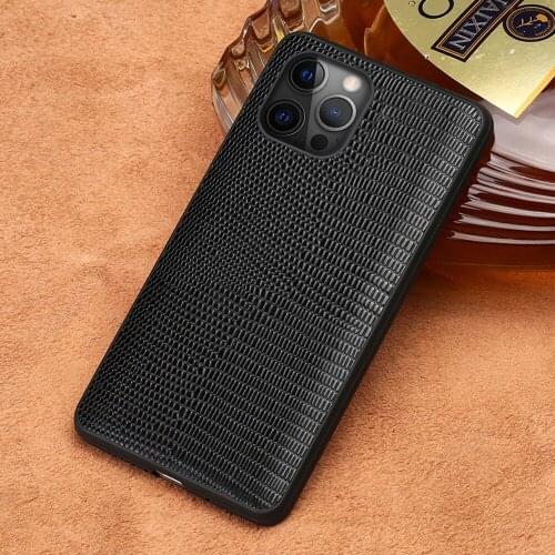 Genuine Leather case For Iphone 12 pro max 12 mini lizard Grain cover Fundas For iphone 11 pro max case for xr xs max 7 8 plus